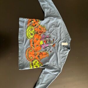 Disney Stitch Halloween Sweatshirt - Blue with Orange and Green